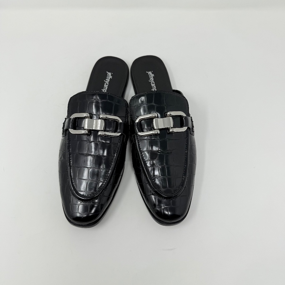 New Jeffrey Campbell Moment Mule Black Croco Silver Sz 9 - Picture 7 of 11